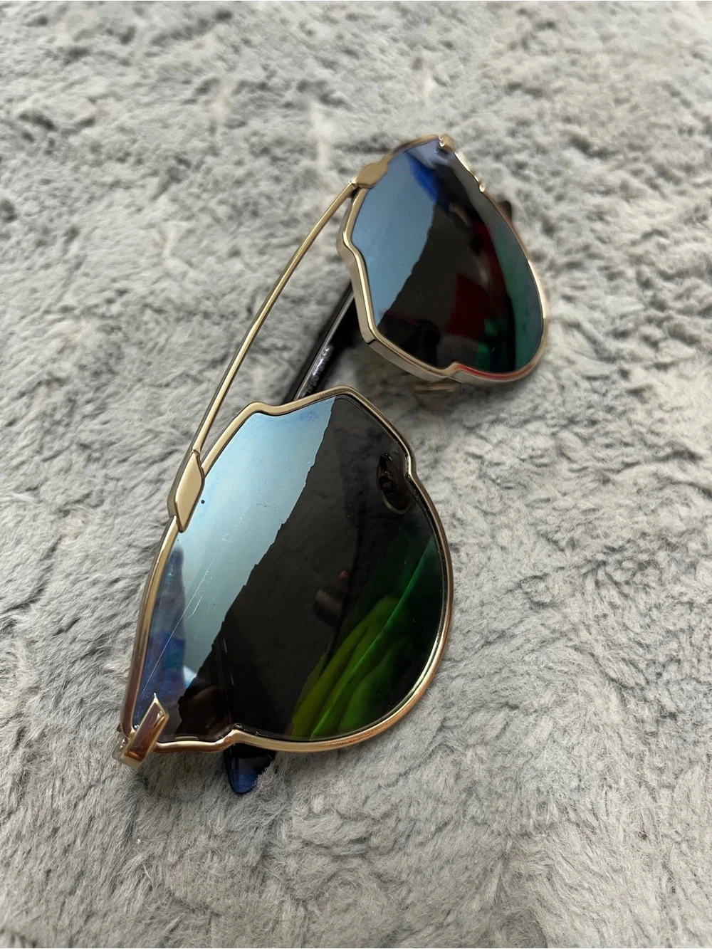 Christian Dior So Real A 3YG9P Sunglasses Blue Mirror Palladium Pre-Owned